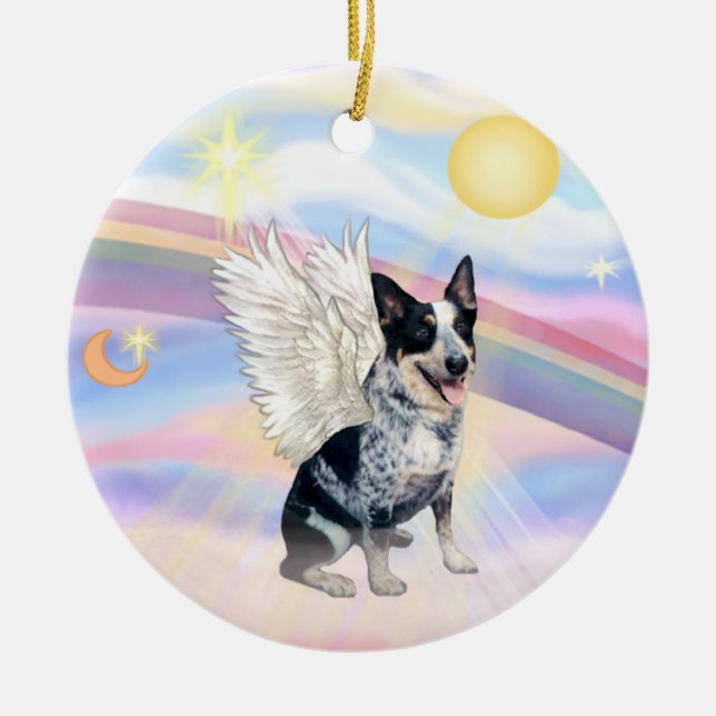 Clouds - Australian Cattle Dog Ceramic Tree Decoration (Front)