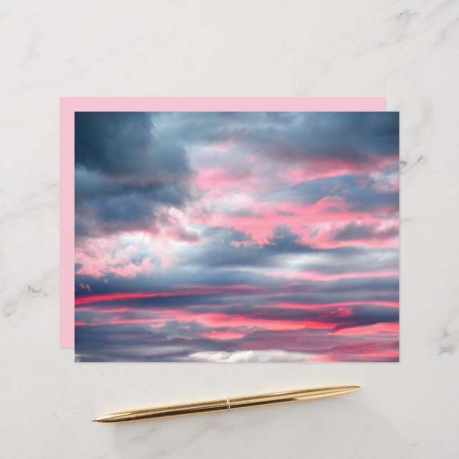 Clouds Beautiful Pink White Blue Sky (Front/Back In Situ)