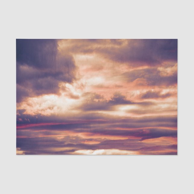 Clouds Beautiful Sunset Orange Purple Sky Tissue Paper (Front)