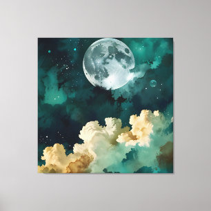 Clouds Beneath the Moon Canvas Print