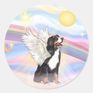 Clouds - Bernese Mountain Dog Angel Classic Round Sticker