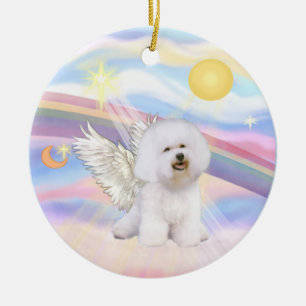 Clouds - Bichon Frise Angel Ceramic Tree Decoration