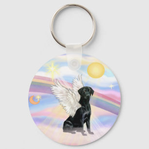 Clouds - Black Labrador Retriever Angel Key Ring
