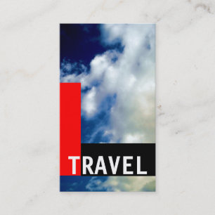 Clouds Black Red Travel Agent Business Card