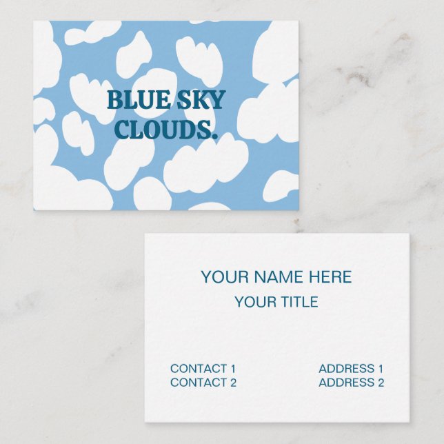 Clouds Blue Sky Clouds  Business Card (Front/Back)