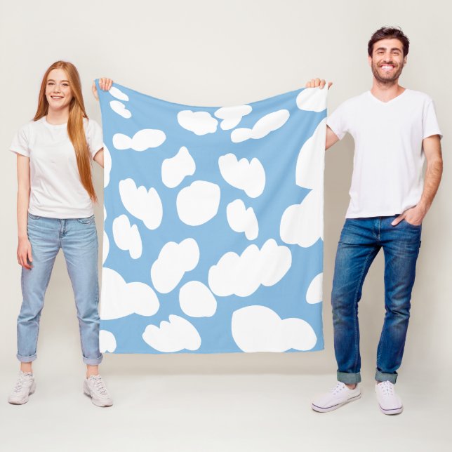 Clouds Blue Sky Clouds  Fleece Blanket (In Situ)