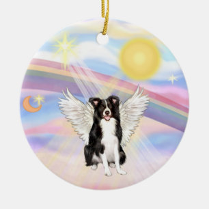 Clouds - Border Collie Ceramic Tree Decoration