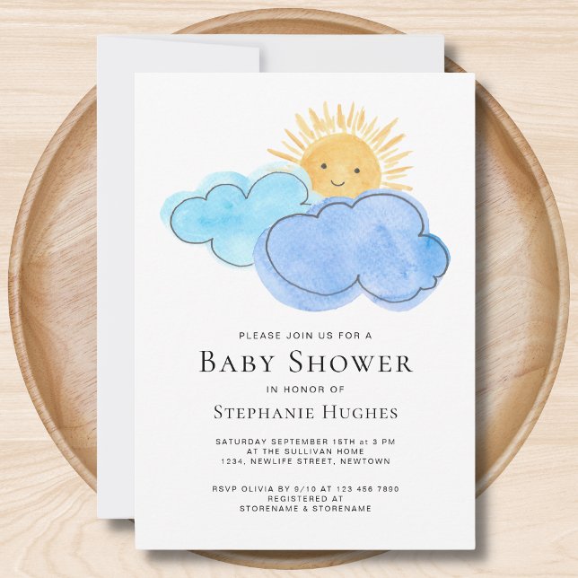 Clouds Boy's Baby Shower  Invitation (Creator Uploaded)