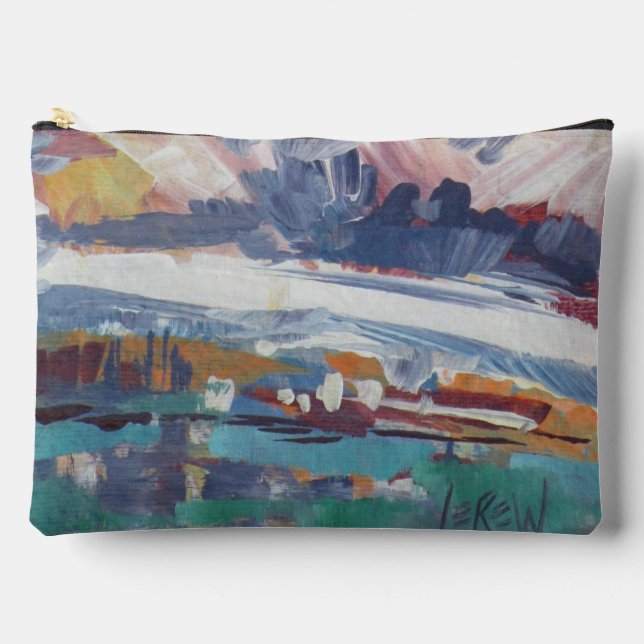 Clouds Building Painting / Artist Larry Lerew Accessory Pouch (Front)
