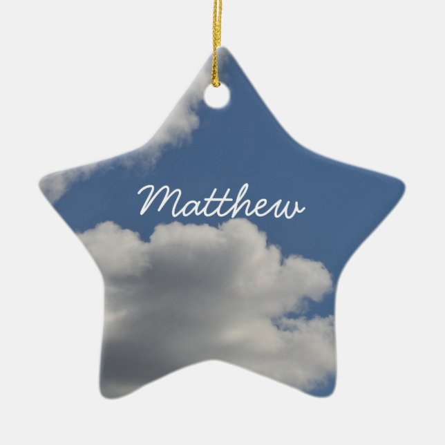 Clouds Ceramic Tree Decoration (Front)