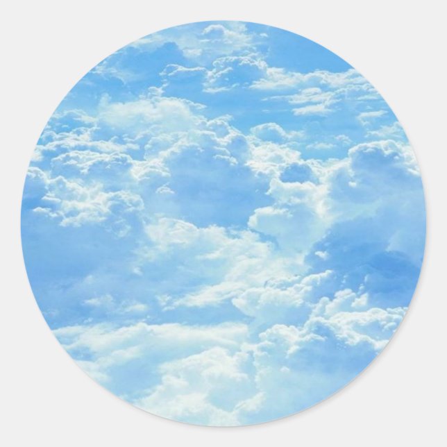 Clouds Classic Round Sticker (Front)