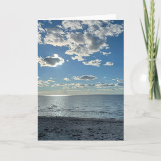Clouds Cloudy Blue Sky Empty Beach  Card