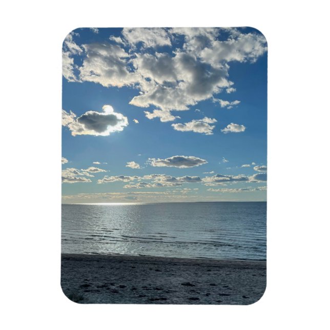 Clouds Cloudy Blue Sky Empty Beach  Magnet (Vertical)