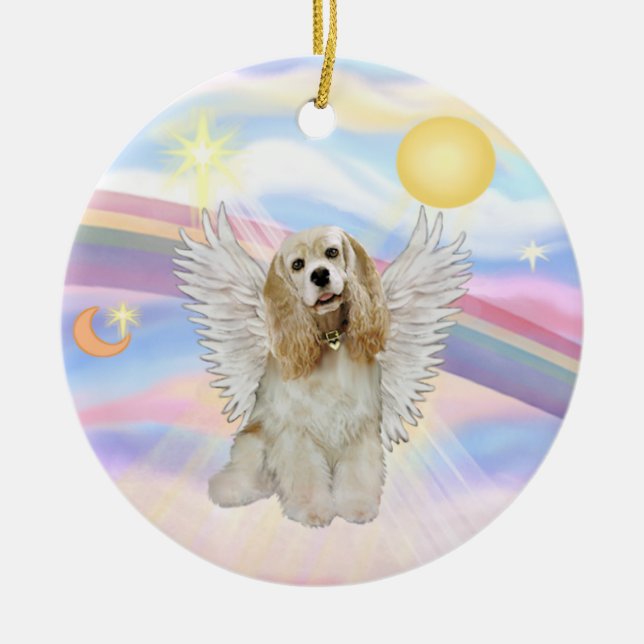 Clouds - Cocker Spaniel (buff) Ceramic Tree Decoration (Front)