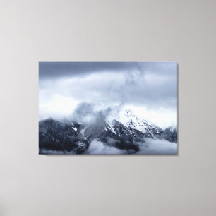 Clouds covering mountain Storžič, Slovenia Canvas Print