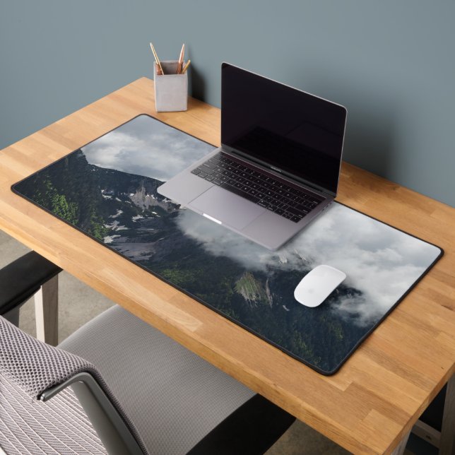 Clouds covering mountains desk mat (Office 2)