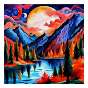 Clouds crossing the moon poster