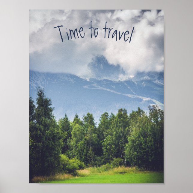 Clouds floating over mountains customizable poster (Front)
