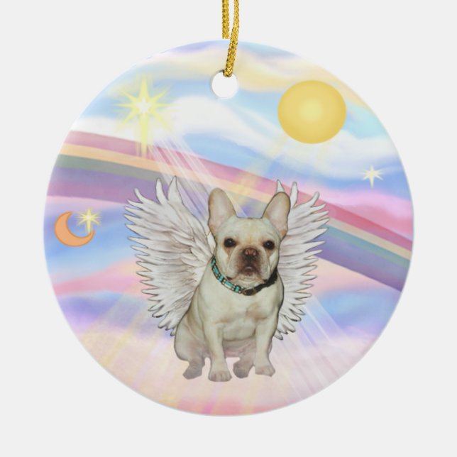 Clouds - French Bulldog (fawn 1) Ceramic Tree Decoration (Front)