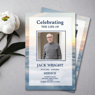 Clouds Funeral Service Program Celebration of Life Flyer
