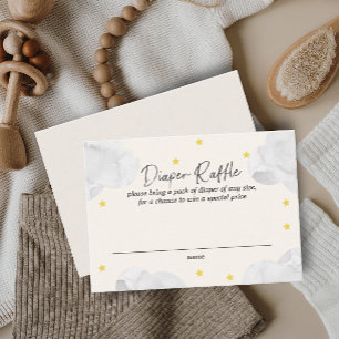 Clouds Gender Neutral Baby Shower Diaper Raffle Business Card