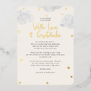 Clouds Gender Neutral Baby Shower Flat Thank You