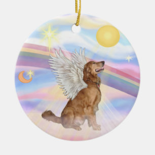 Clouds - Golden Retriever Angel Ceramic Tree Decoration