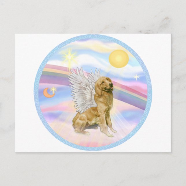 Clouds - Golden Retriever (B1) Angel Postcard (Front)