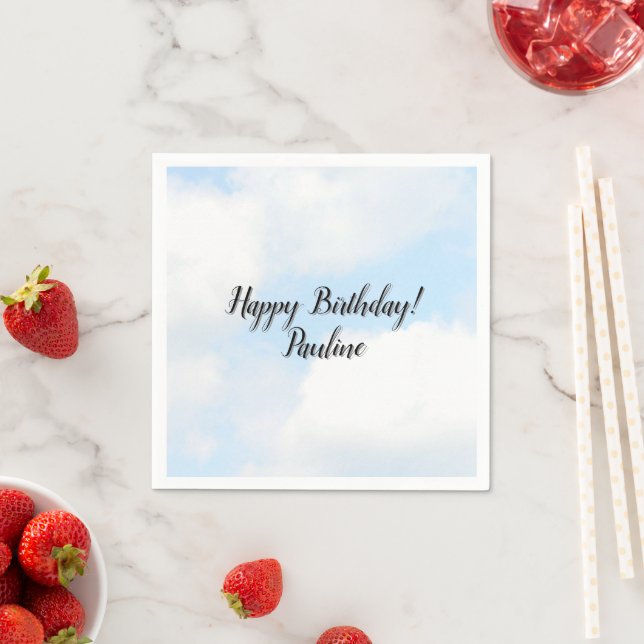 Clouds Happy Birthday  Napkin (Insitu)