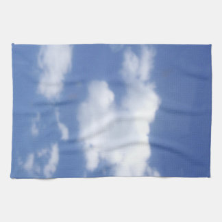clouds in blue sky kitchen towel set