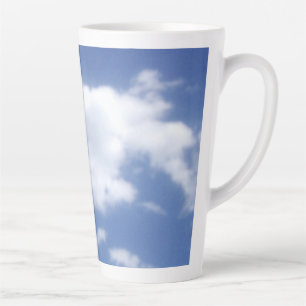clouds in blue sky latte mug
