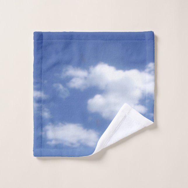 clouds in blue sky towel set (Wash Cloth)