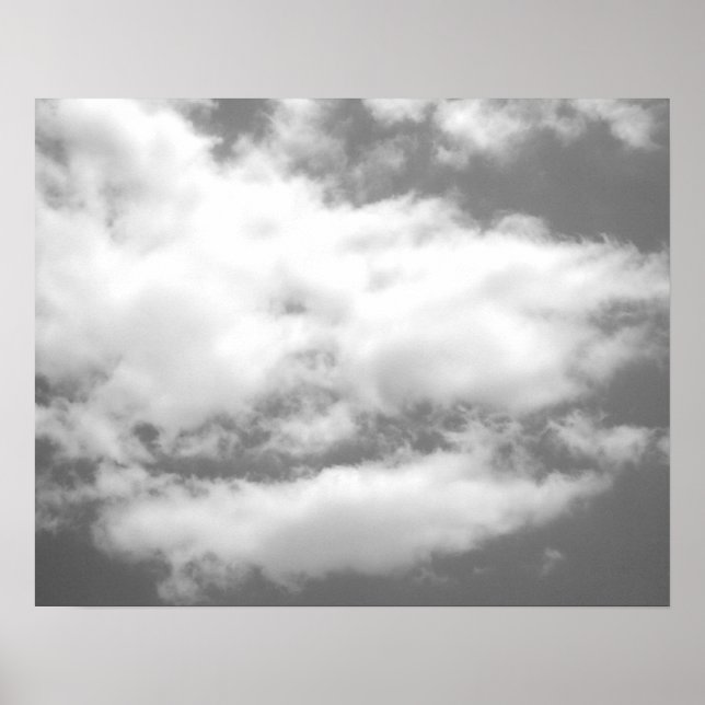 Clouds in Sky Black White Poster (Front)