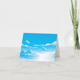 Clouds in the blue sky  thank you card