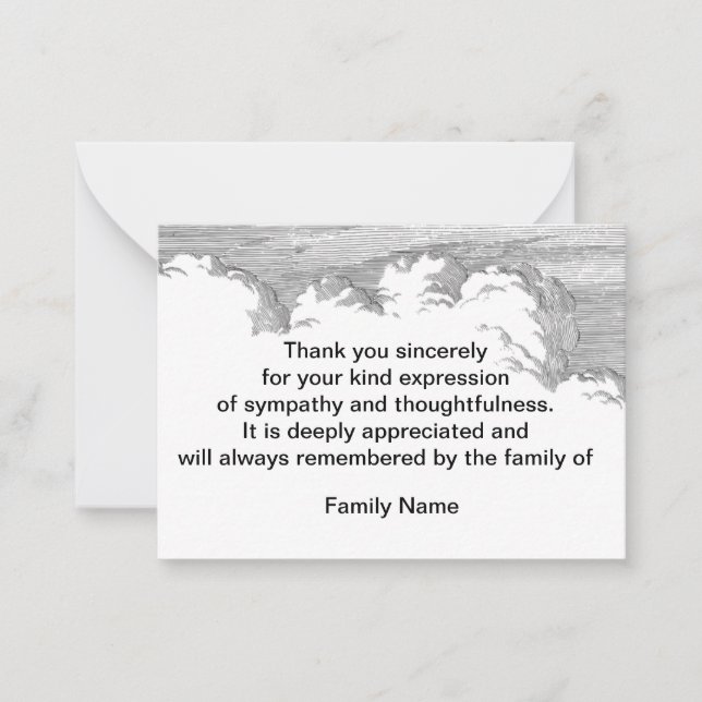 Clouds In The Sky After Funeral Thank You Cards (Front)