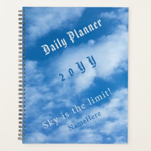 Clouds in the Sky Blue and White Personalised Planner