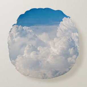 Clouds in the Sky Round Cushion