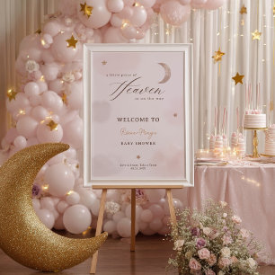 Clouds Little Piece of Heaven Baby shower Welcome Poster