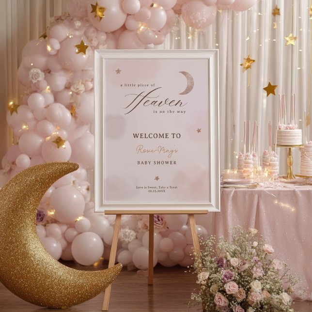 Clouds Little Piece of Heaven Baby shower Welcome Poster (Clouds Little Piece of Heaven Baby shower Welcome Poster)