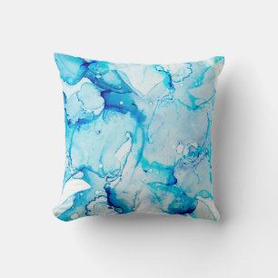 Clouds Macro. Sapphirine and White colour Spots. O Cushion