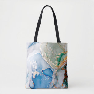 Clouds Macro. Sky colour and White colour Stains.  Tote Bag