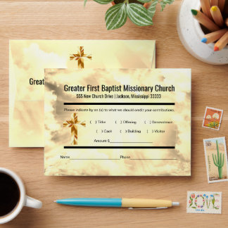 Clouds Modern Church Tithe Envelope 
