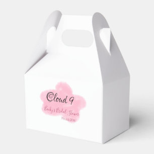 Clouds nine red pastel bridal shower namedate favour box