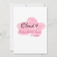 Clouds nine red pastel bridal shower namedate