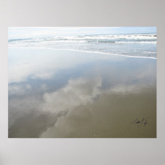 Clouds on the shore poster