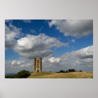 Clouds over Broadway Tower in the Cotswolds poster