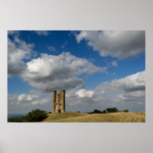 Clouds over Broadway Tower in the Cotswolds poster
