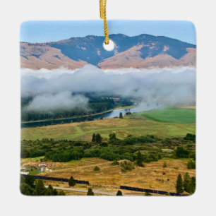 Clouds Over Flathead River Ceramic Ornament