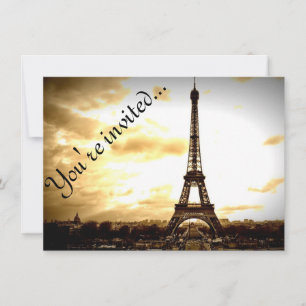 Clouds Over Paris Vintage Look Invites