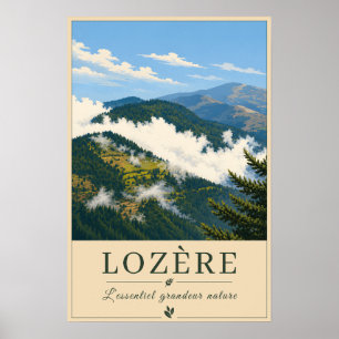Clouds Over the Mountain Forest Poster